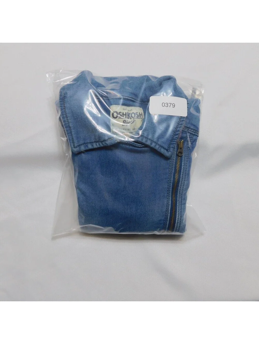 OshKosh B'gosh Girls Size 6 Denim Moto Jacket Asymmetrical Zip Jean Coat Blue